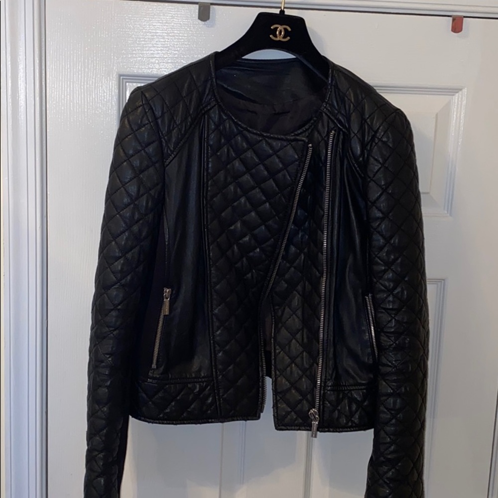 Michael Kors Leather Moto Quilted jacket